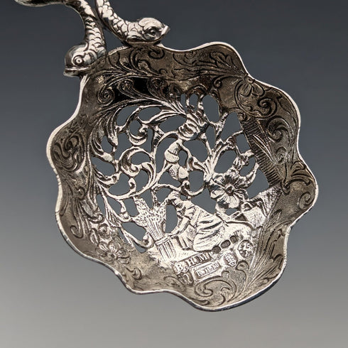 1911 年英國古董純銀大茶盒湯匙 Berthold Hermann Muller